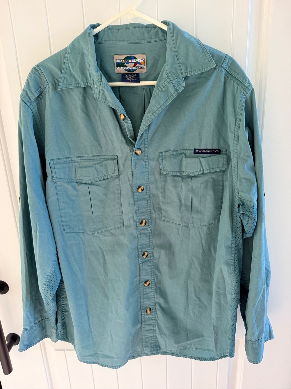 Vintage Exofficio Men’s Teal Lightweight Button-Front Shirt Jacket
